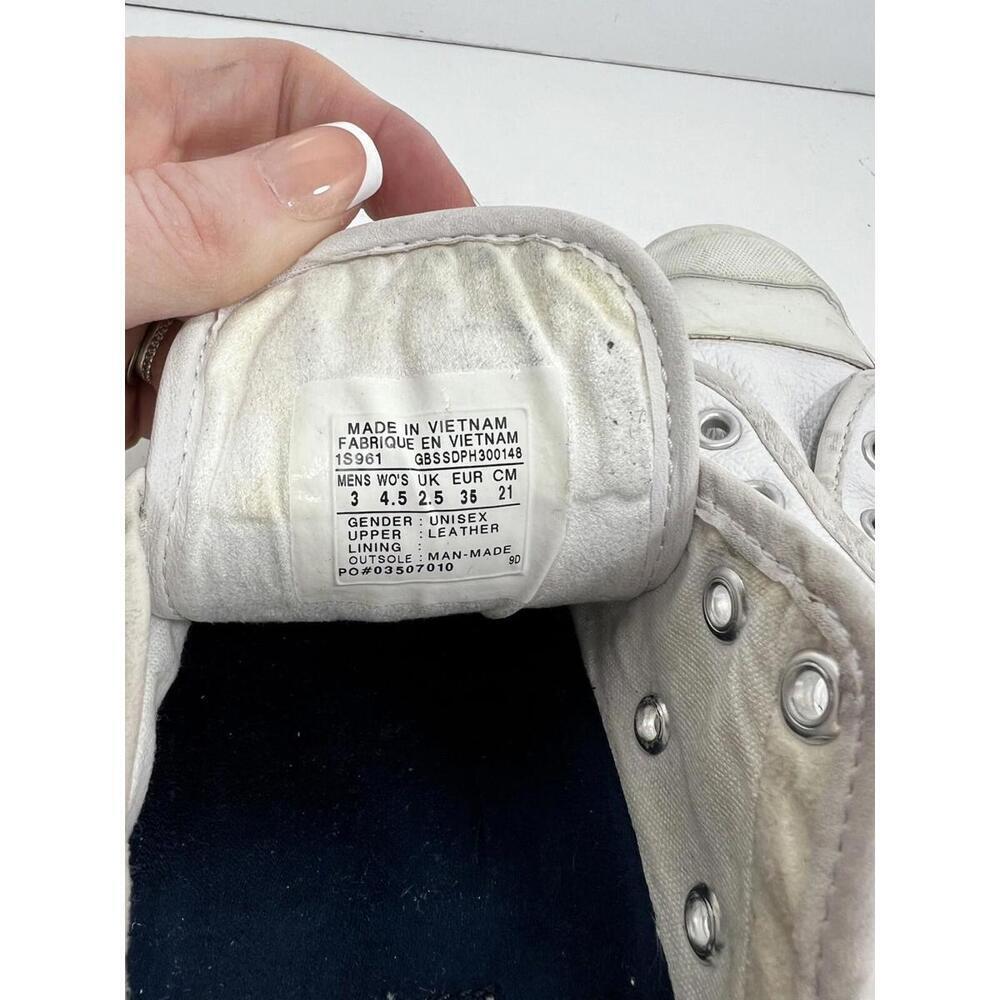 Converse Jack Purcell White Leather Low top Sneaker Men’s 3 Women’s 4.5 - Picture 6 of 8